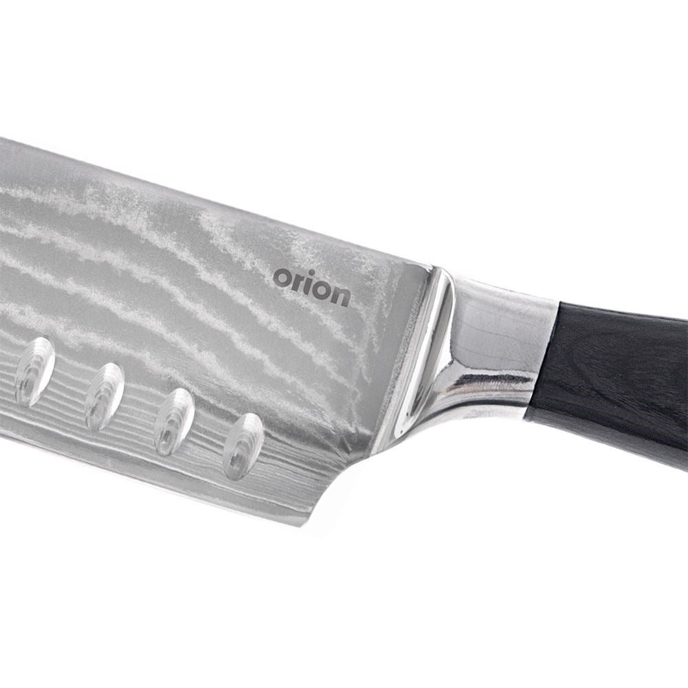 Santoku Chef's Knife with Damascus Steel and Pakka Wood Handle