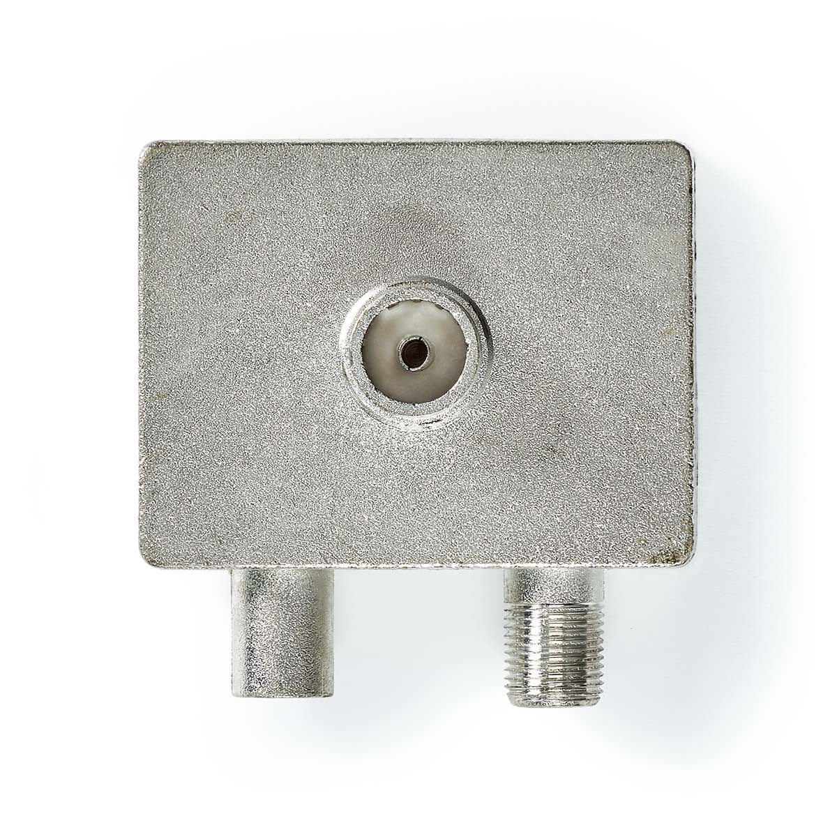 Satellite & Antenna Adapter | F Female / IEC (Coax) Male | IEC (Coax) Female | Nickel Plated | 75 Ohm | Straight | Metal | Metal / Silver | 1 pc. | Box