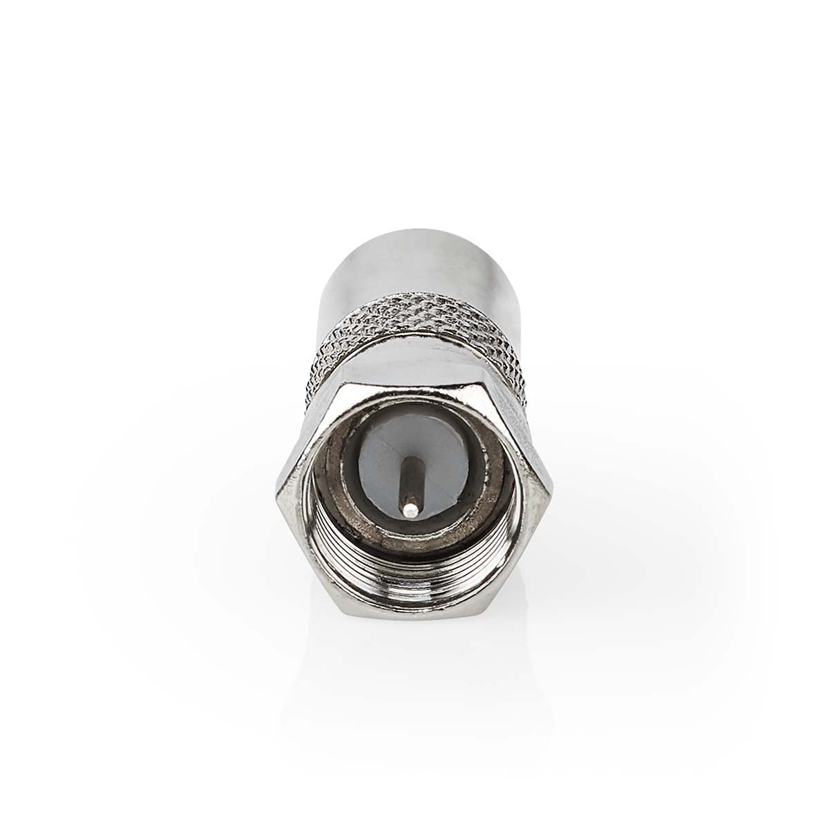Satellite & Antenna Adapter | F Male | IEC (Coax) Male | Nickel Plated | 75 Ohm | Straight | Metal | Silver | 10 pieces. | Envelope