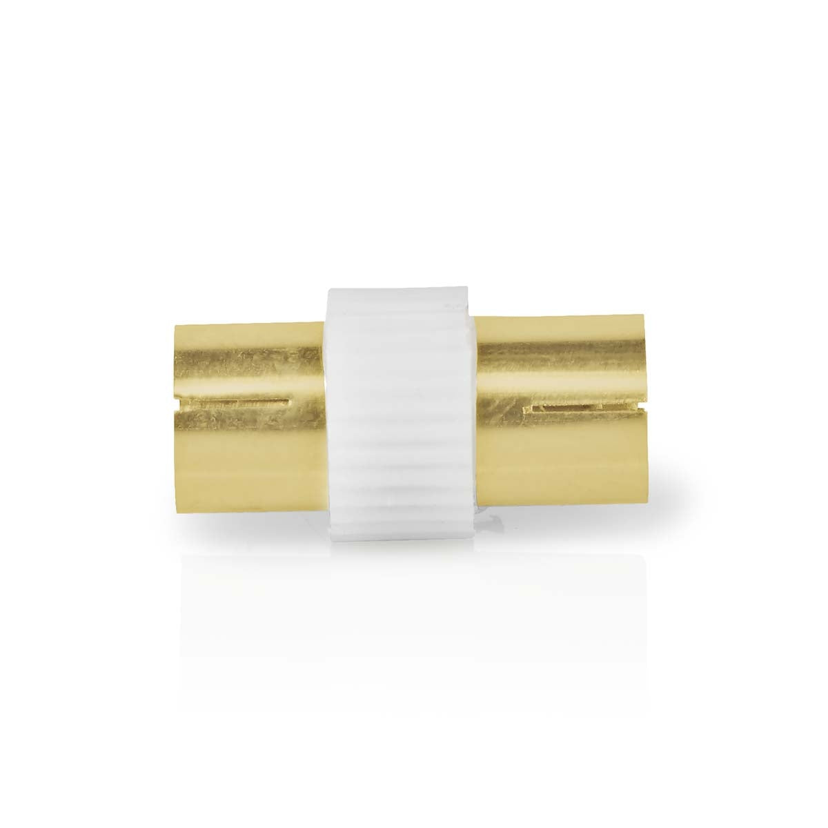 Satellite & Antenna Adapter | IEC (Coax) Female | IEC (Coax) Female | Nickel Plated | 75 Ohm | Straight | Metal / Plastic | White | 1 pc. | Box