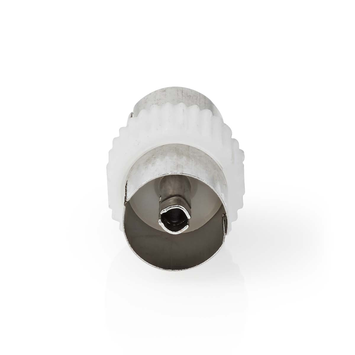 Satellite & Antenna Adapter | IEC (Coax) Female | IEC (Coax) Female | Nickel Plated | 75 Ohm | Straight | Metal / Plastic | White | 1 pc. | Box