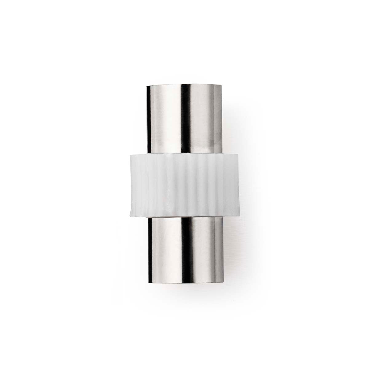 Satellite & Antenna Adapter | IEC (Coax) Female | IEC (Coax) Female | Nickel Plated | 75 Ohm | Straight | Metal / Plastic | White | 1 pc. | Box