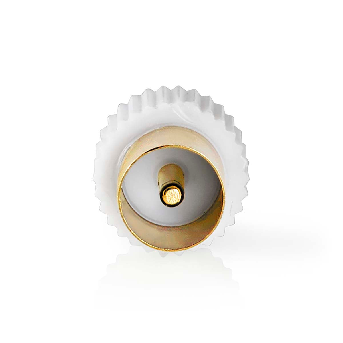 Satellite & Antenna Adapter | IEC (Coax) Male | IEC (Coax) Male | Gold Plated | 75 Ohm | Straight | Metal / Plastic | White | 1 pc. | Box