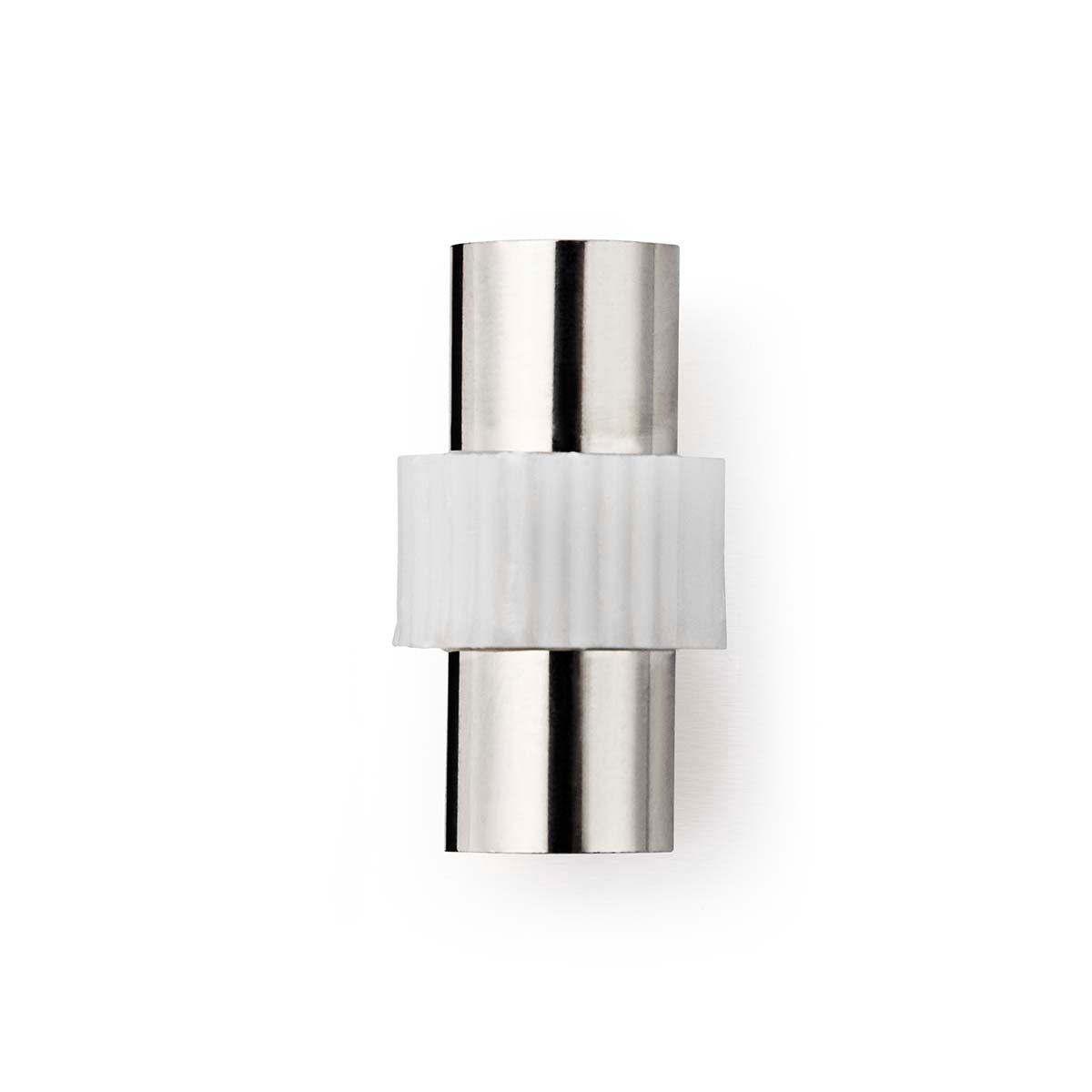 Satellite & Antenna Adapter | IEC (Coax) Male | IEC (Coax) Male | Nickel Plated | 75 Ohm | Straight | Metal / Plastic | White | 1 pc. | Box