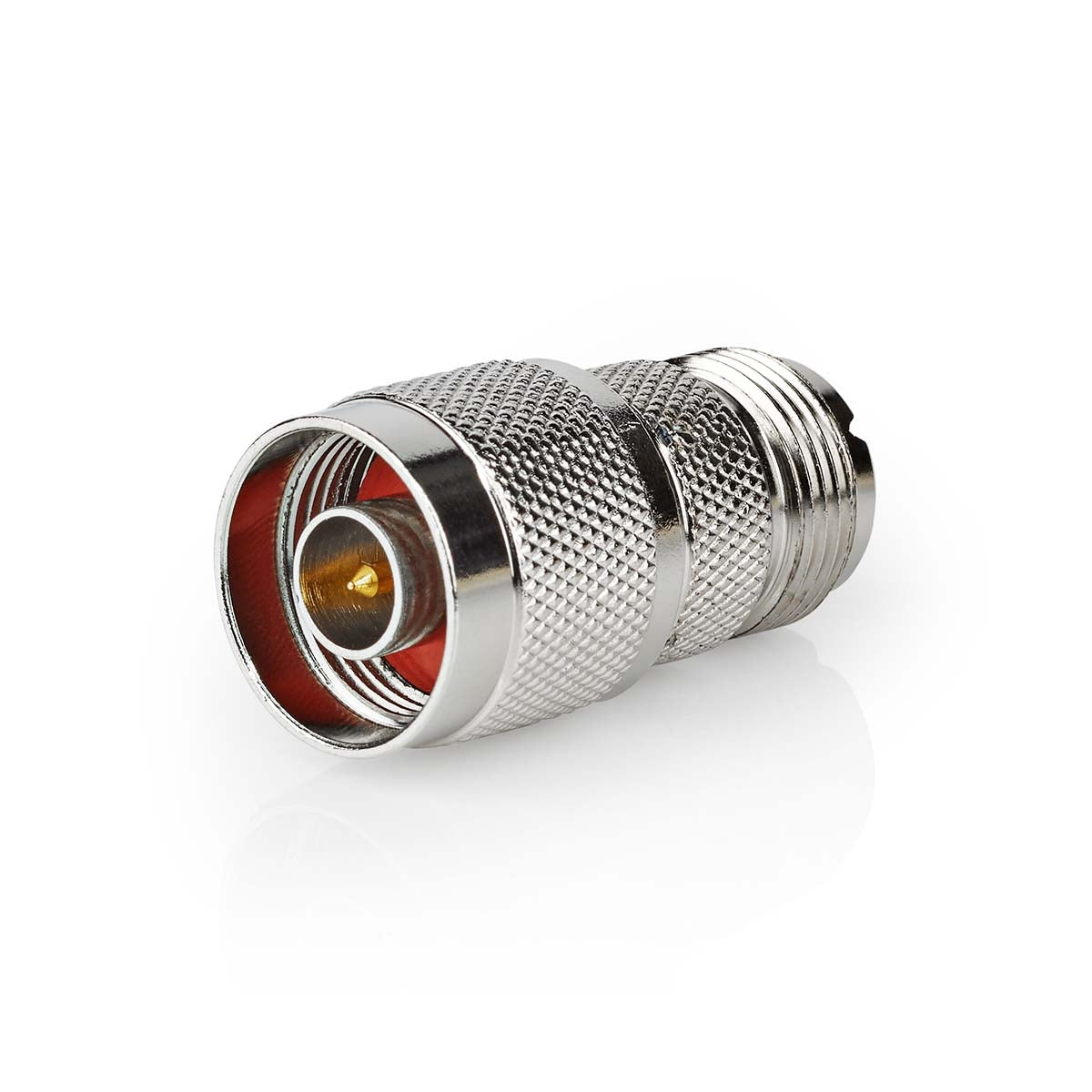 Satellite & Antenna Adapter | N Male | PL259 Female | Nickel Plated | 75 Ohm | Straight | Metal | Silver | 10 pieces. | Envelope
