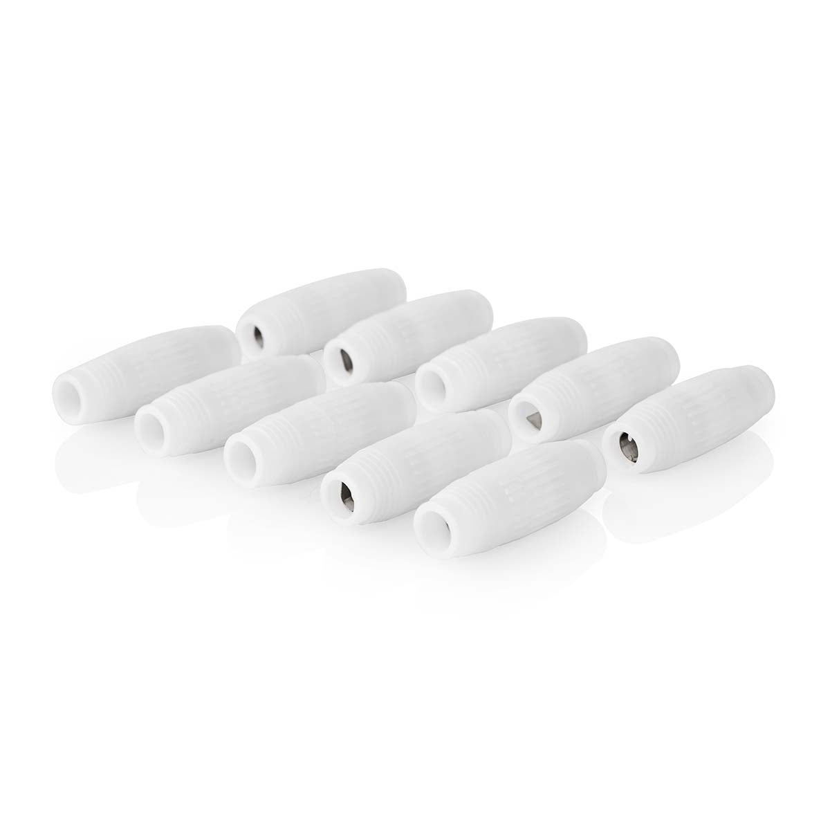 Satellite & Antenna Adapter | Screw clamp | Screw clamp | Nickel Plated | 75 Ohm | Straight | ABS | White | 10 pieces. | Envelope