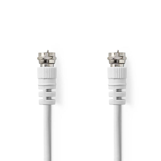 Satellite & Antenna Cable | F Male | F Male | Nickel Plated | 75 Ohm | Double Shielded | 10.0 m | Round | PVC | White | Label