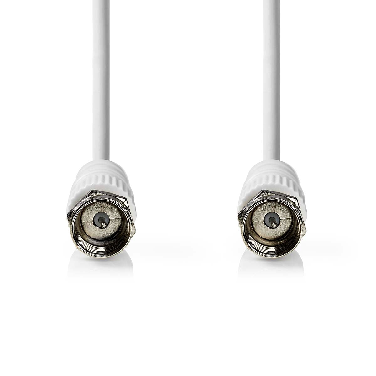 Satellite & Antenna cable | F Male | F Male | Nickel Plated | 75 Ohm | Double Shielded | 10.0 m | Round | PVC | White | Box