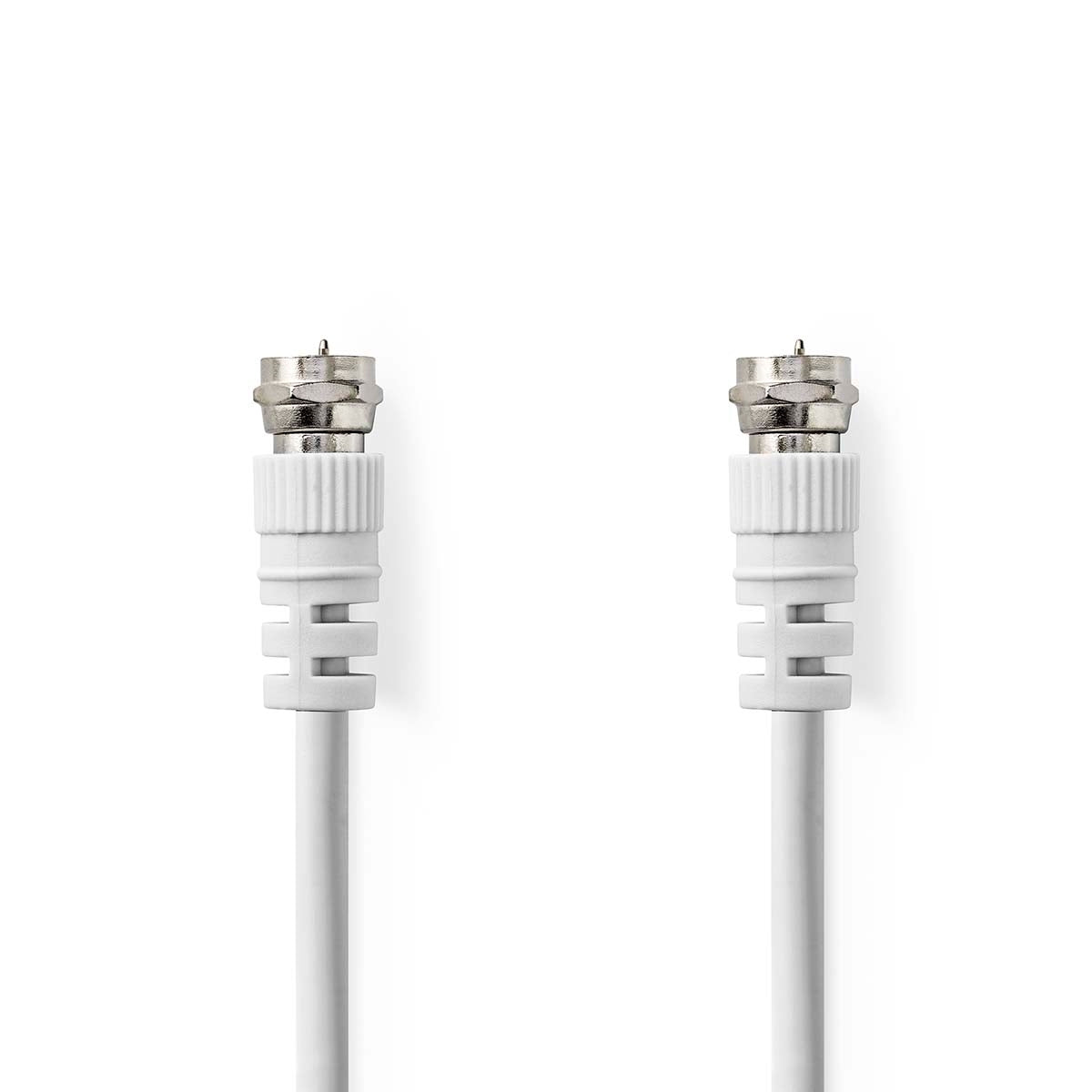 Satellite & Antenna cable | F Male | F Male | Nickel Plated | 75 Ohm | Double Shielded | 5.00 m | Round | PVC | White | Label