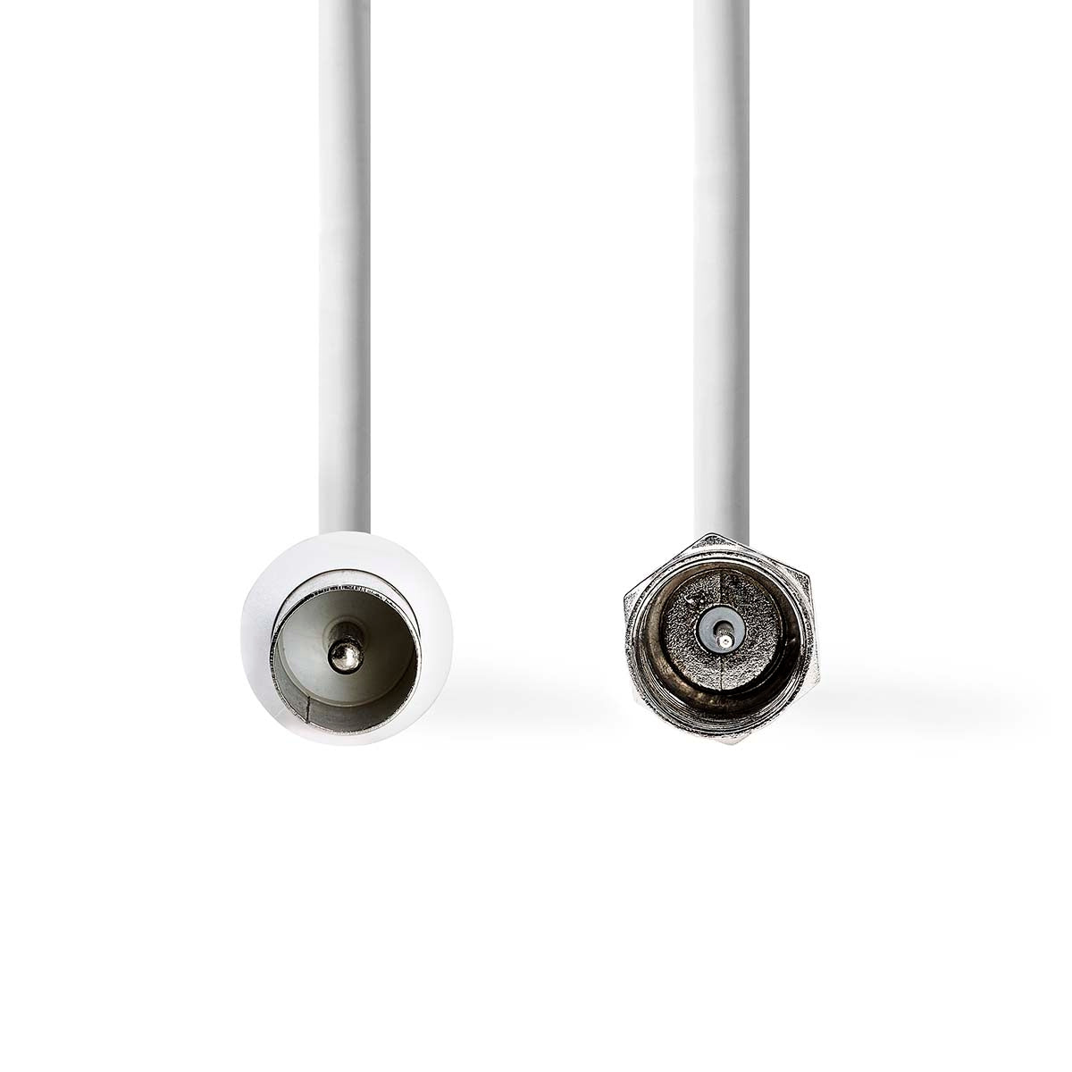 Satellite & Antenna cable | F Male | IEC (Coax) Male | Nickel Plated | 30dB| 75 Ohm | Double Shielded | 10.00 m | Round | PVC | White | Envelope