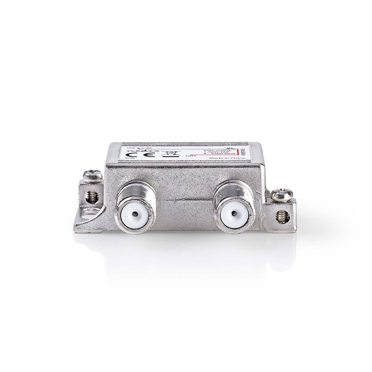 Satellite Splitter | 5 - 2400 MHz | 6.0 dB | Number of inputs: 1 | Number of outputs: 1 | Impedance: 75 Ohm | Zinc | Silver