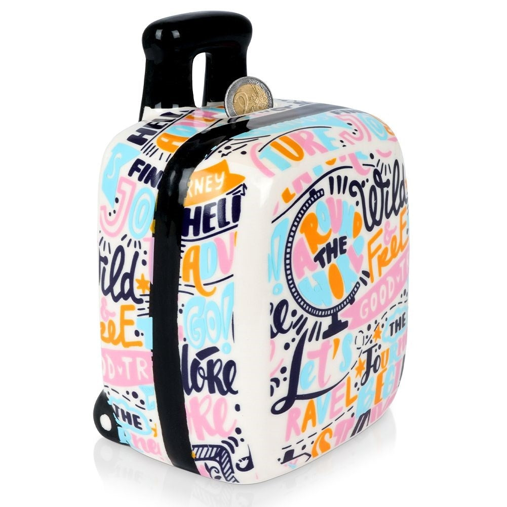 Savings bag Travel bag in Ceramic with Colorful Texts