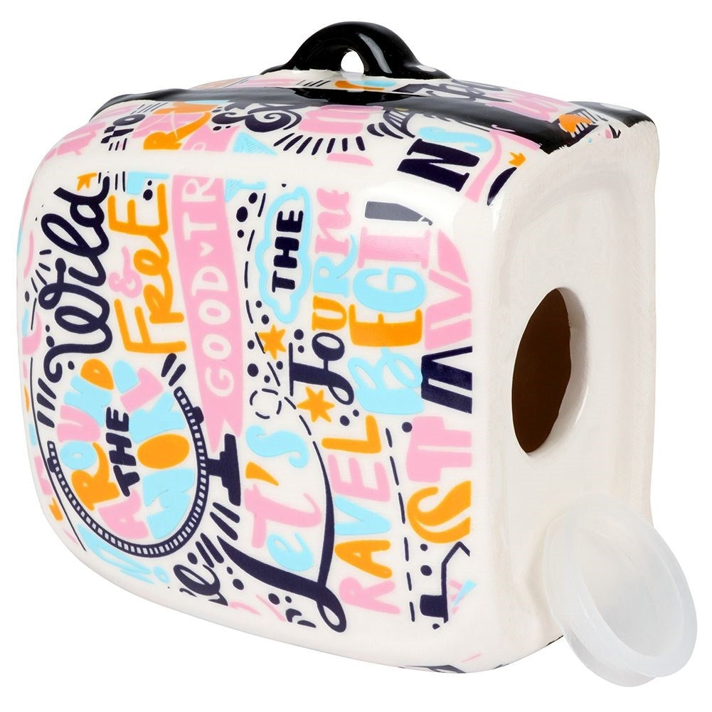 Savings bag Travel bag in Ceramic with Colorful Texts