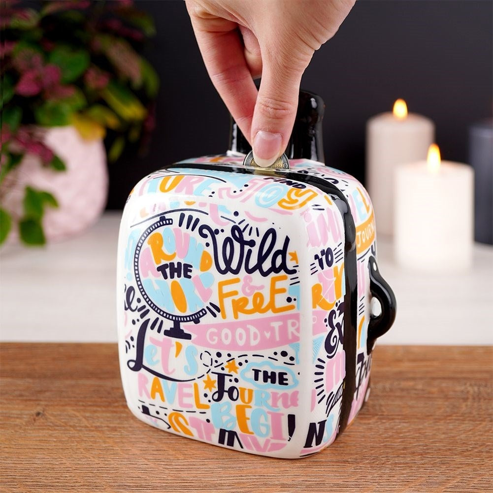 Savings bag Travel bag in Ceramic with Colorful Texts
