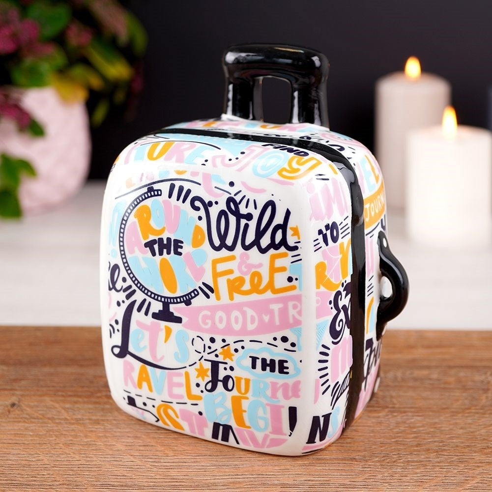 Savings bag Travel bag in Ceramic with Colorful Texts