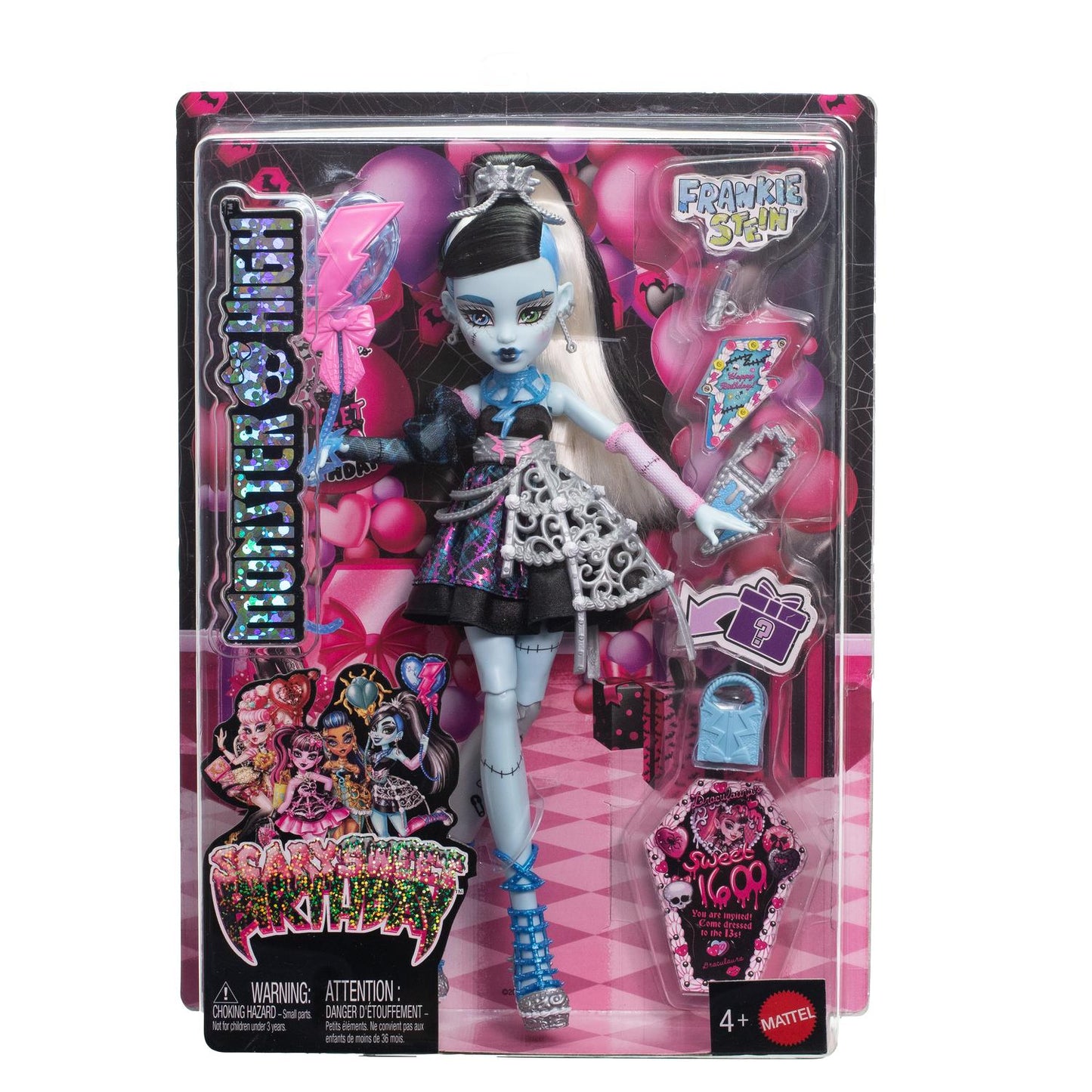 Frankie Stein Doll, Black Party Dress, 7 Accessories