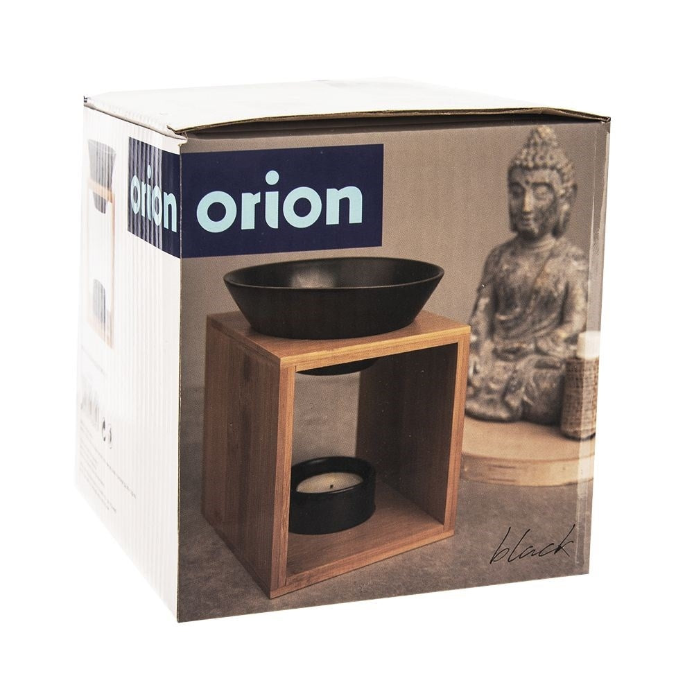 Scent Diffuser in Bamboo with Matt Black Porcelain Bowl