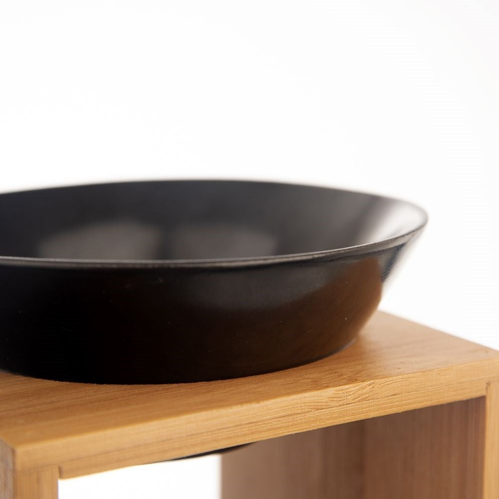 Scent Diffuser in Bamboo with Matt Black Porcelain Bowl