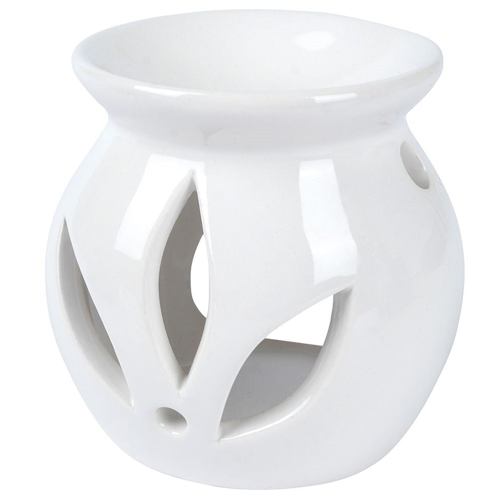 Scent diffuser in white ceramic with 12 scents and tealight candle
