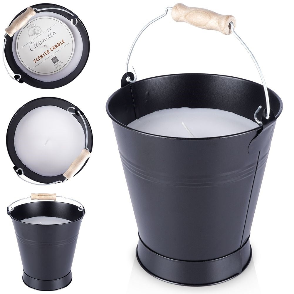 Scented candle with fresh lemon oil for a cozy atmosphere