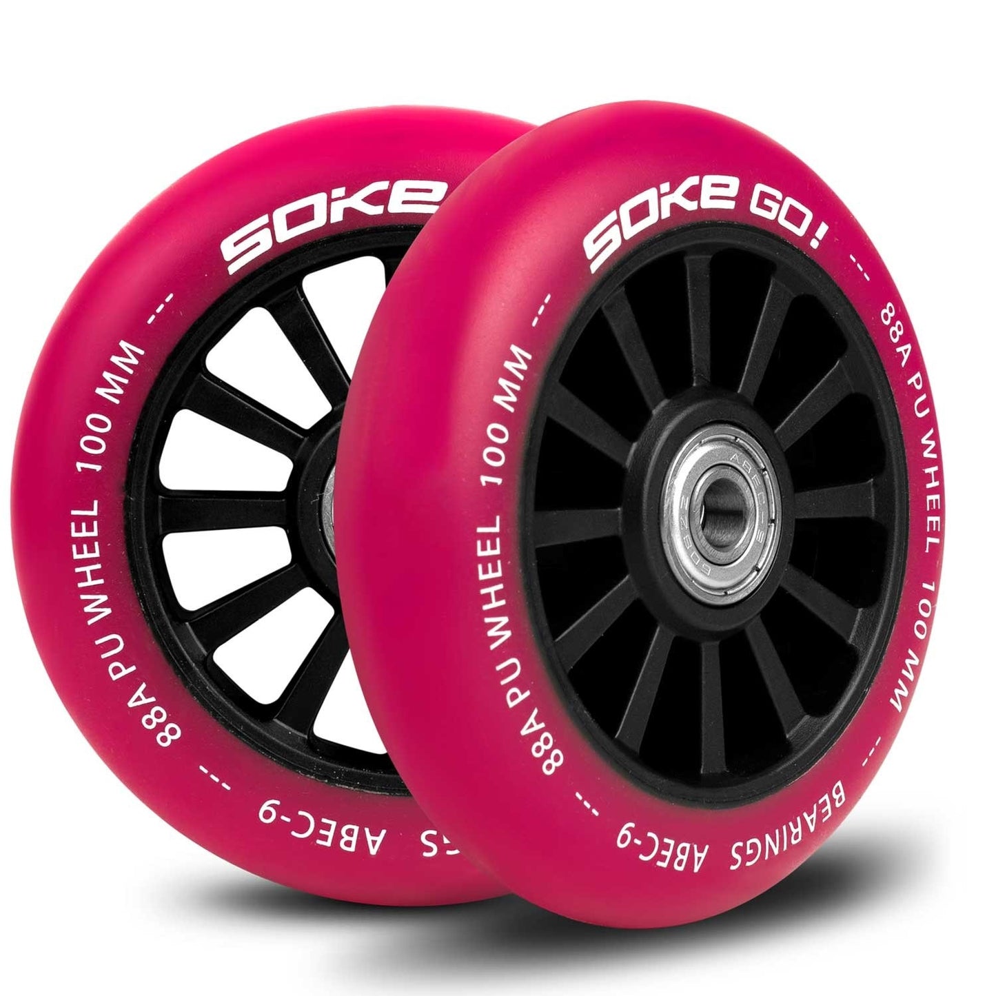 Scooter wheels 100 mm ruby 2 pcs