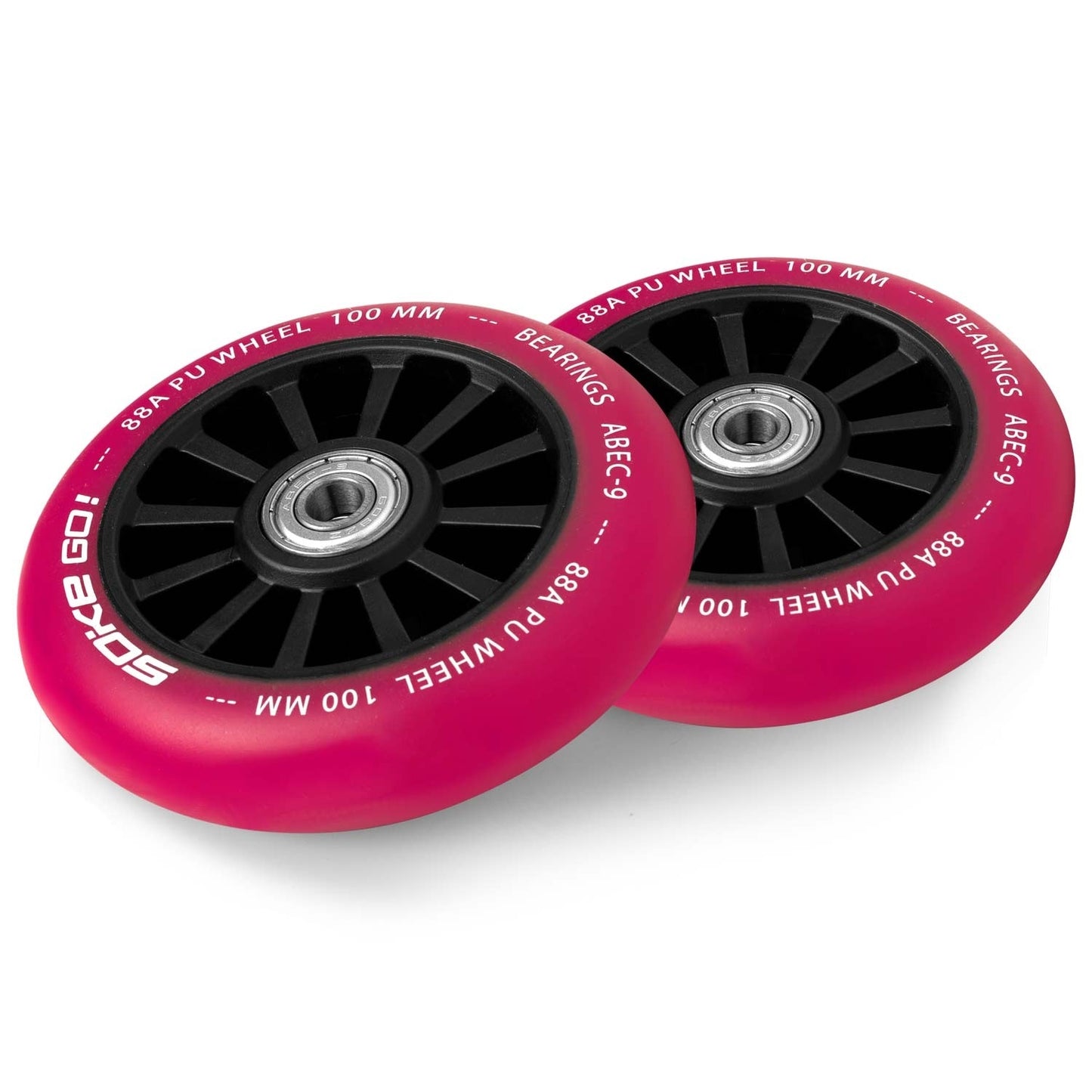 Scooter wheels 100 mm ruby 2 pcs