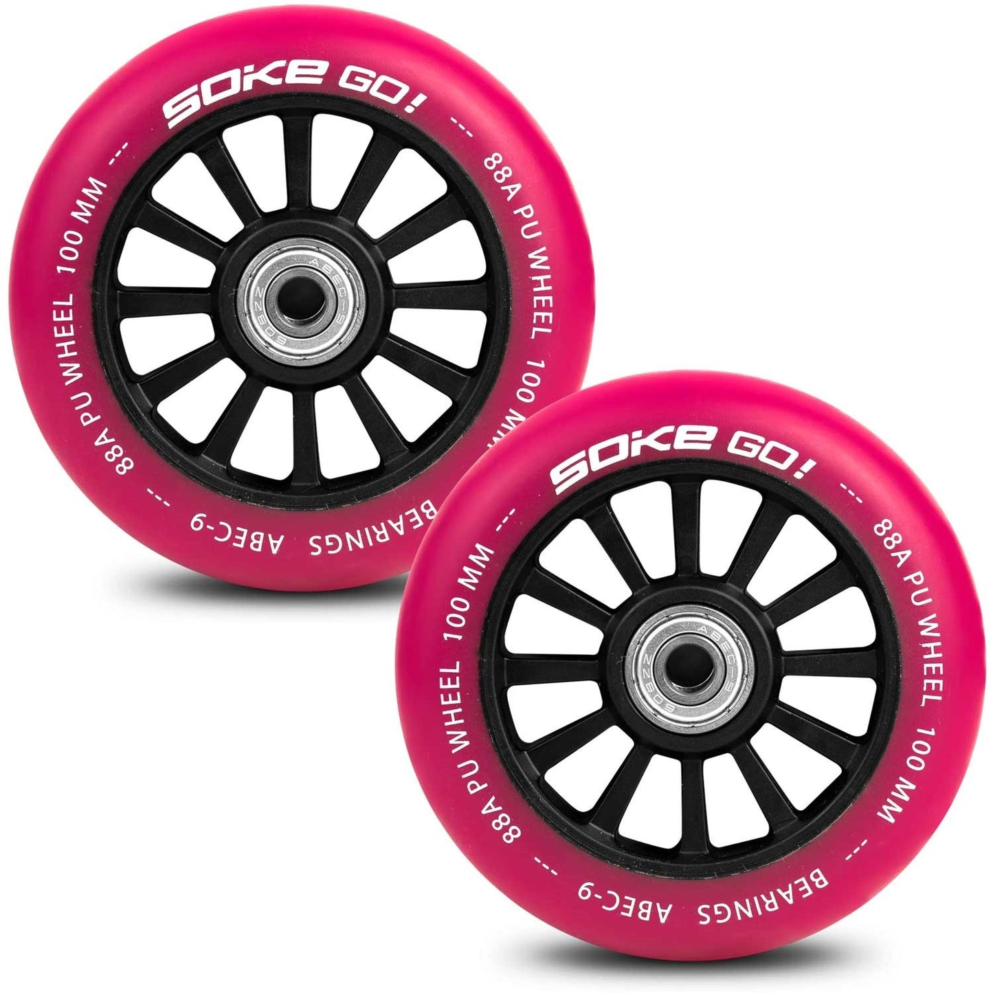 Scooter wheels 100 mm ruby 2 pcs