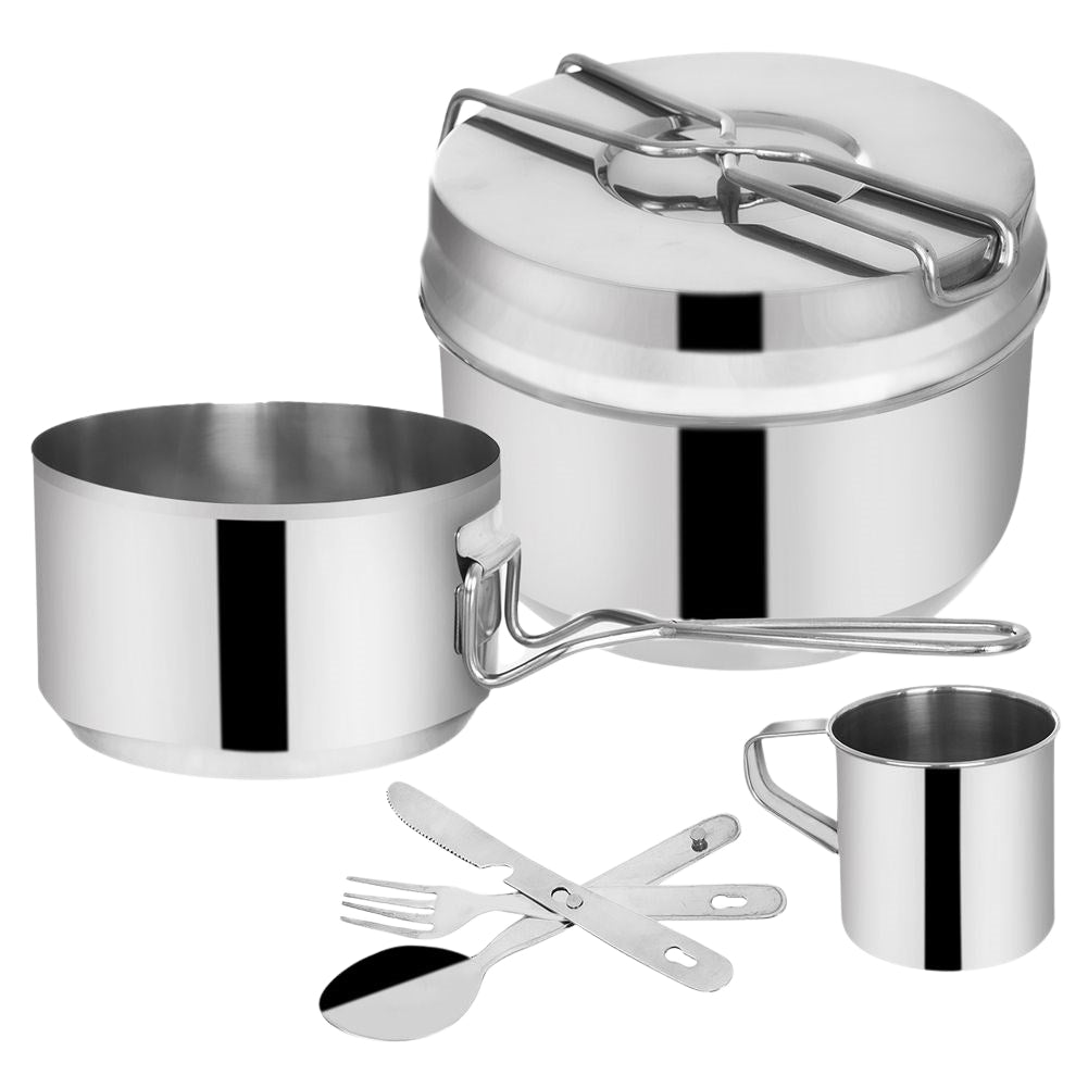 Scout lunch box: 7-piece set in stainless steel for outdoor life