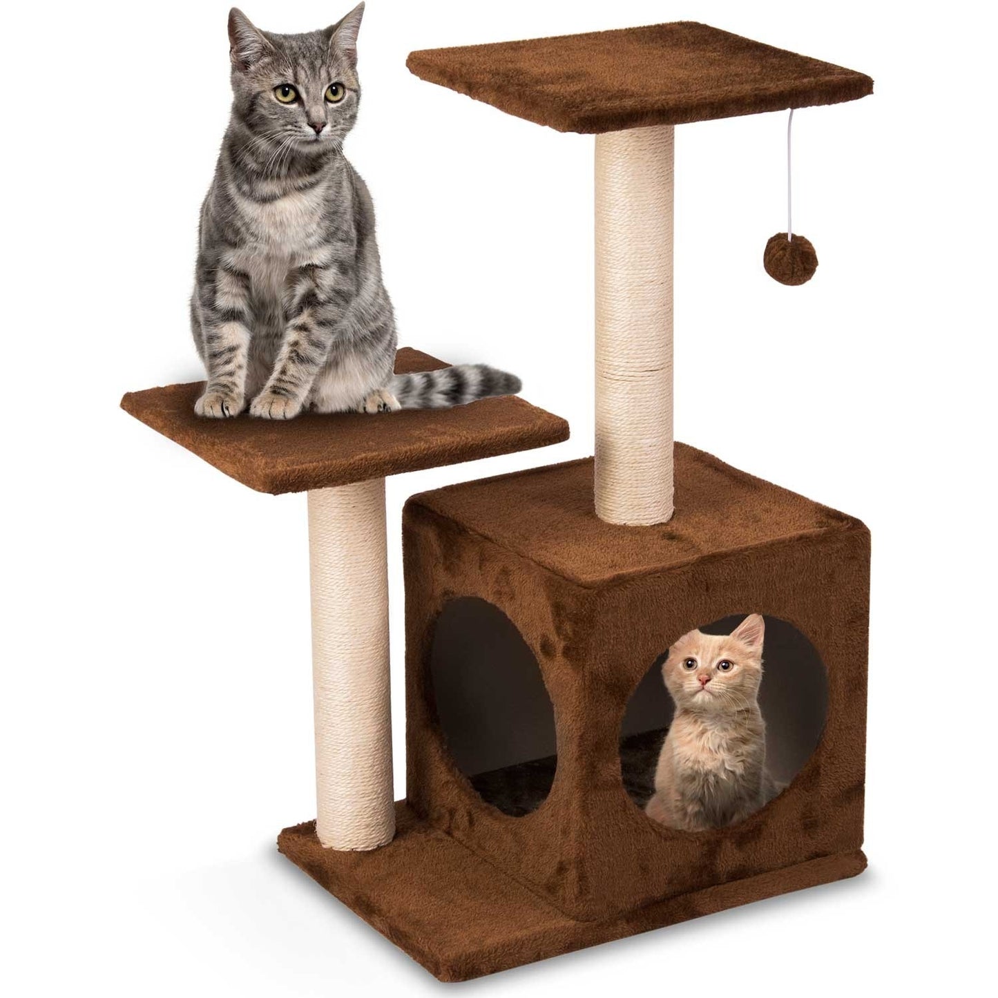 Scratching post, cat house 74 cm DR-251 brown Pethaus