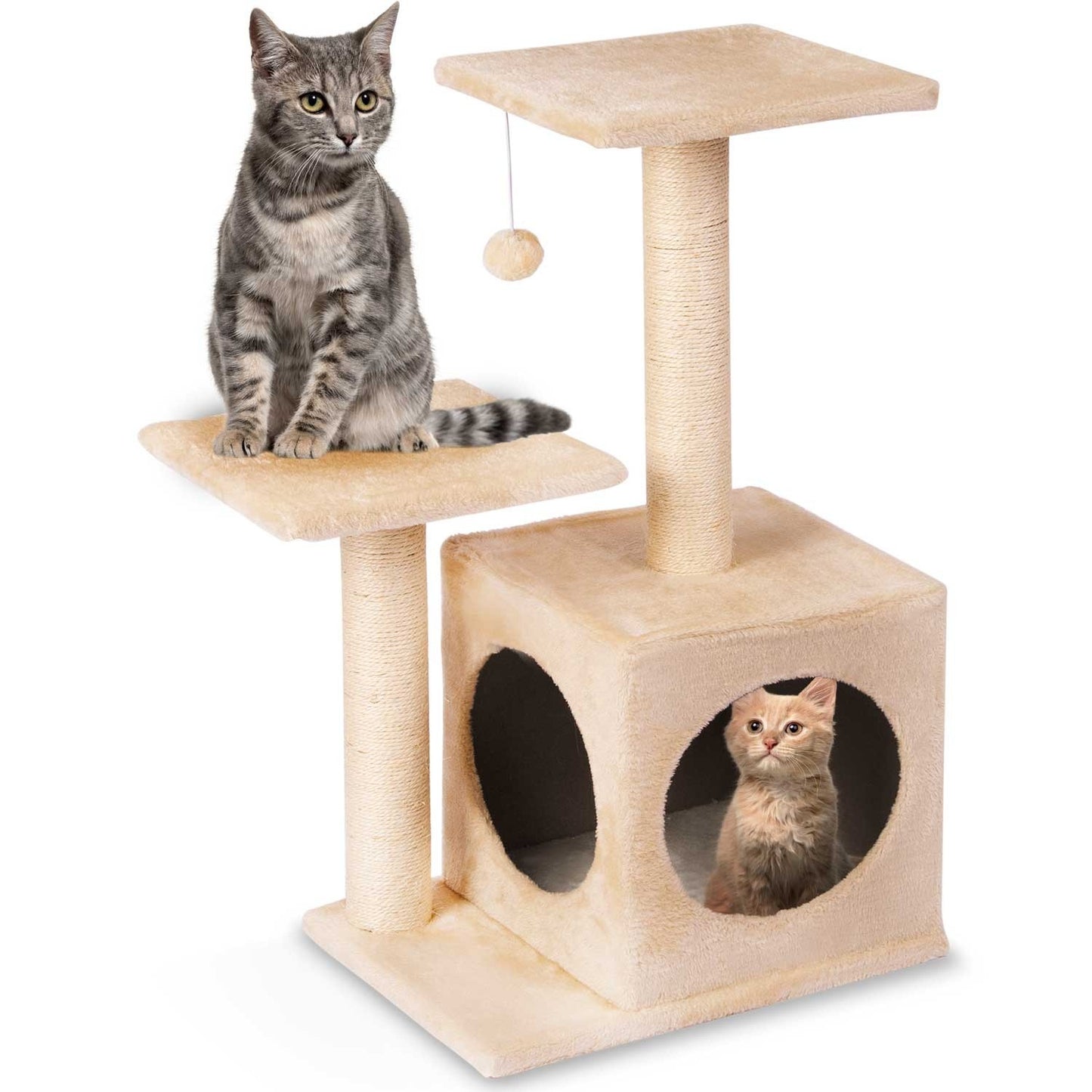 Scratching post, cat house 74 cm DR-252 cream Pethaus
