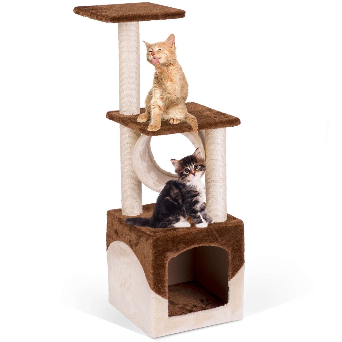 Scratching post, cat house 93 cm DR-257 brown-cream Pethaus
