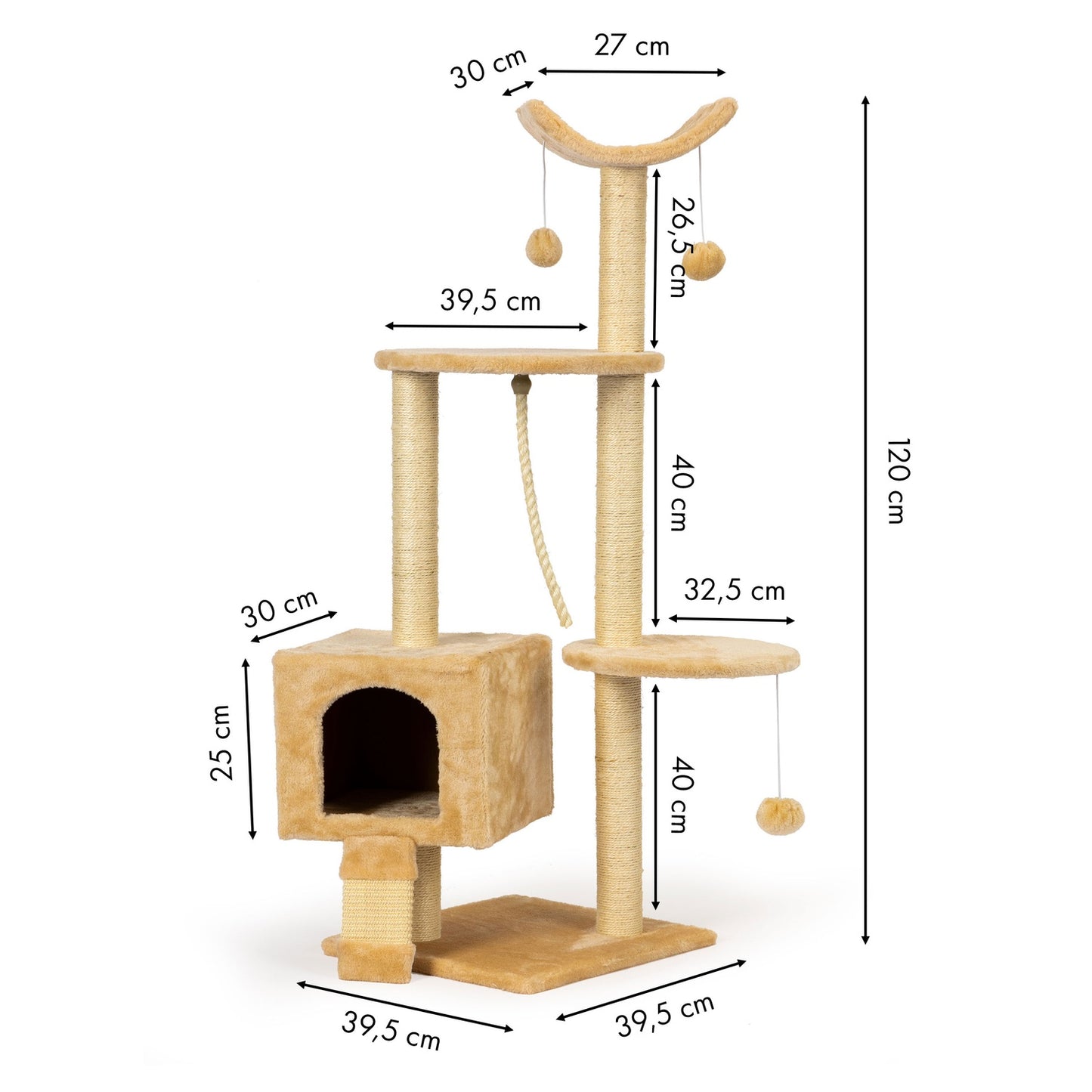 Scratching post for a cat house tree bed 120cm