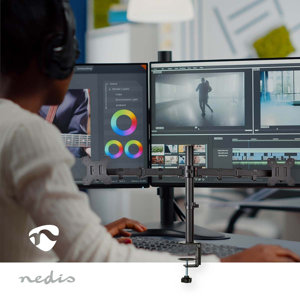 Screen Mount | 2 Screen(s) | 15 - 32 " | 75x75 / 100x100 | Fully adjustable