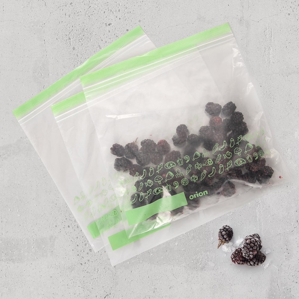 Sealable plastic bags for fridge and freezer, 25-pack