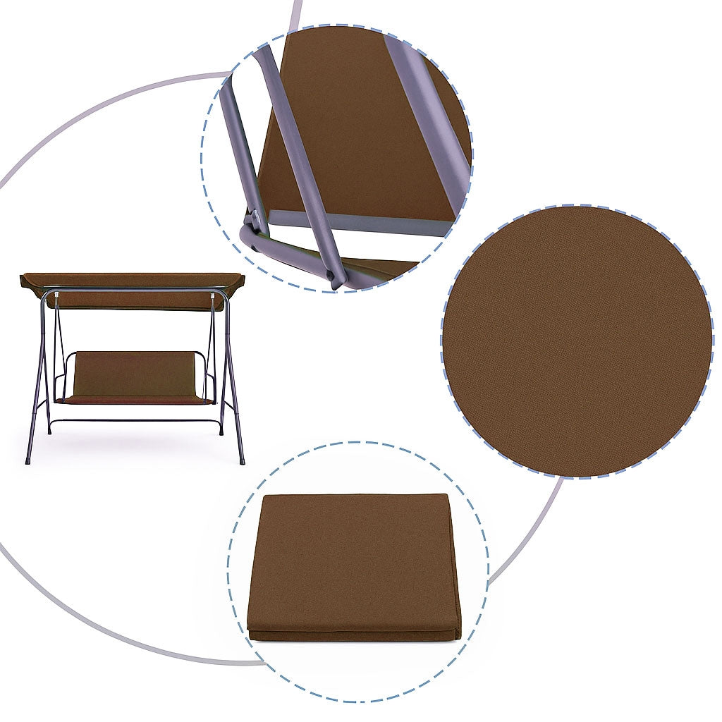 Seat Cushion for Garden Swing 127x100 cm Brown MultiGarden