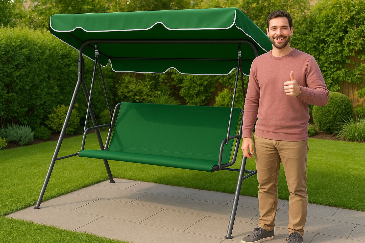 Seat Cushion for Garden Swing 127x100 cm Green MultiGarden