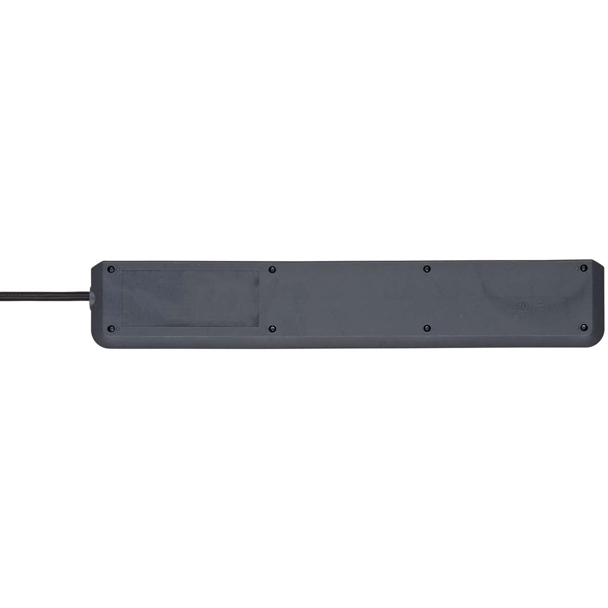 Secure-Tec socket strip 6-way with surge protection (socket strip with 2m cable and switch, Made in Germany) gray