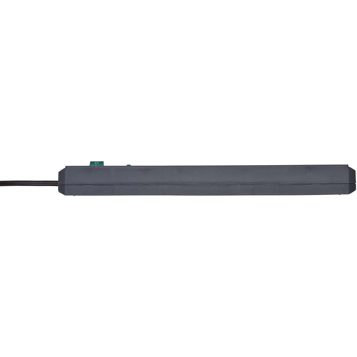 Secure-Tec socket strip 6-way with surge protection (socket strip with 2m cable and switch, Made in Germany) gray