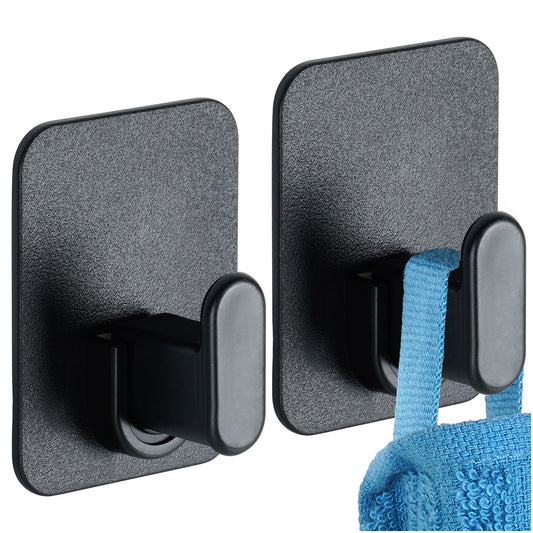 Self-Adhesive Black Hook, 5x6.5 cm, 2 Pack