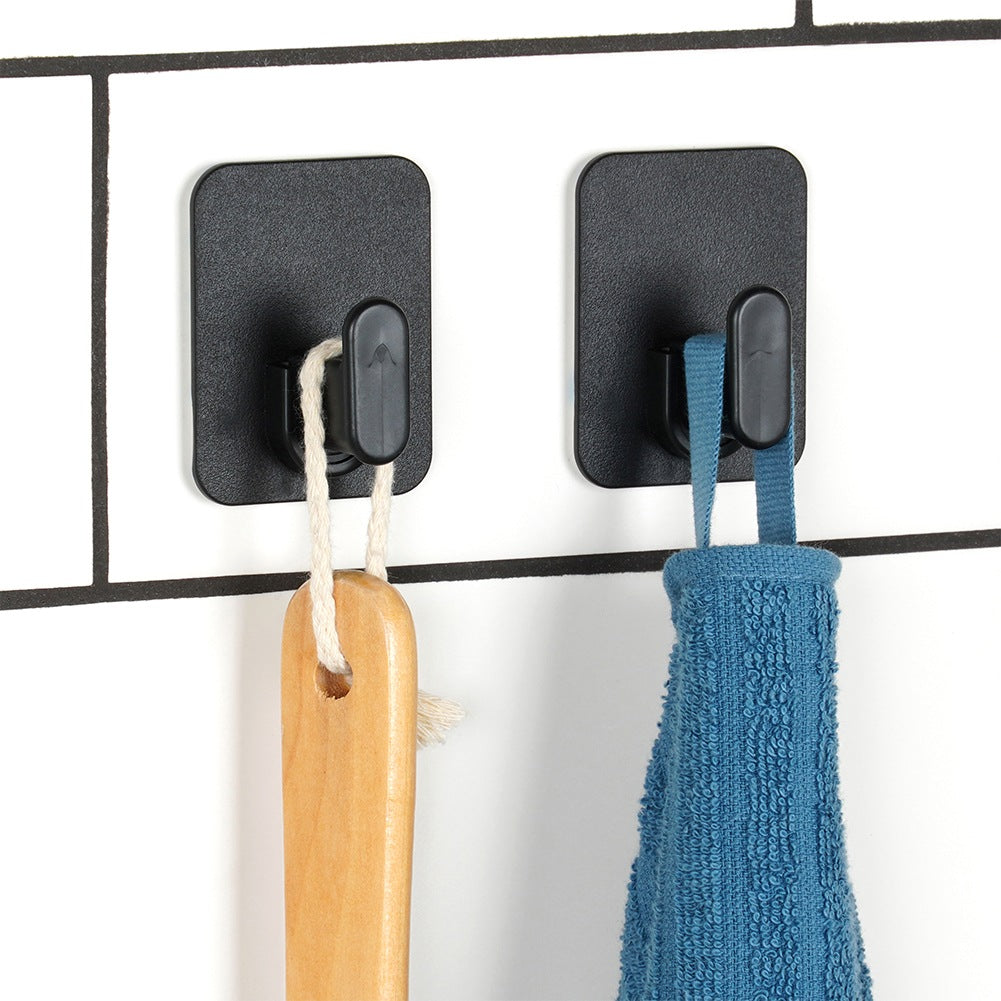 Self-Adhesive Black Hook, 5x6.5 cm, 2 Pack