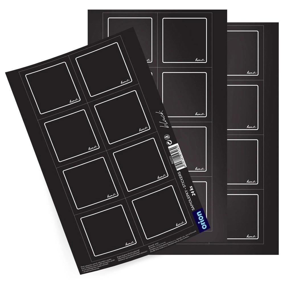 Self-Adhesive Black Jar Labels, 24 Pack, 4.7 cm