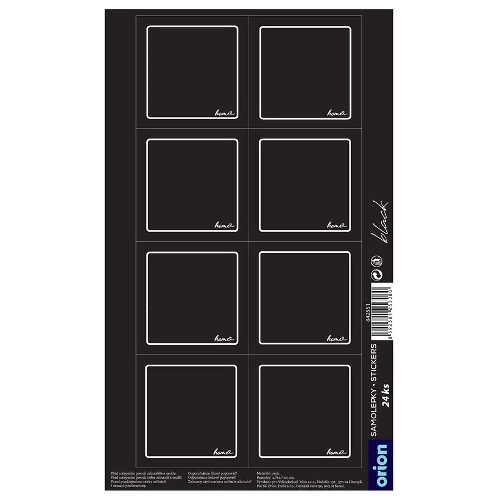 Self-Adhesive Black Jar Labels, 24 Pack, 4.7 cm