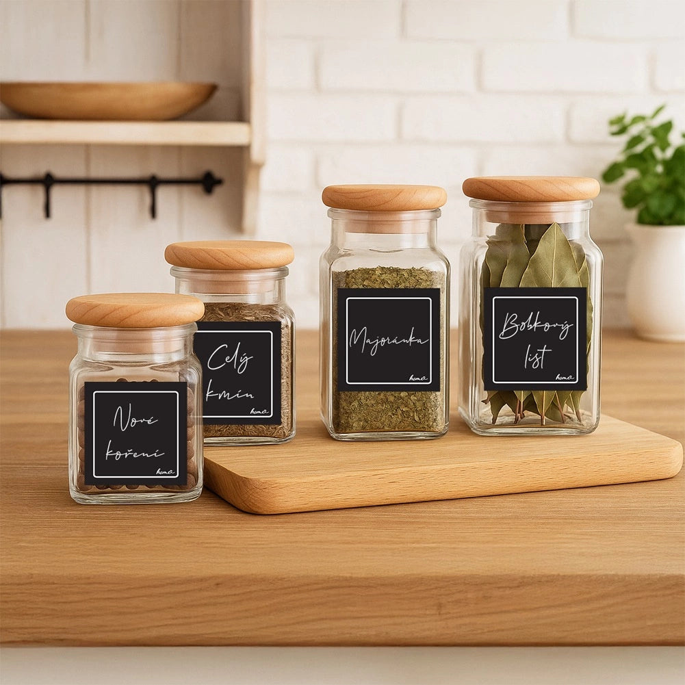 Self-Adhesive Black Jar Labels, 24 Pack, 4.7 cm