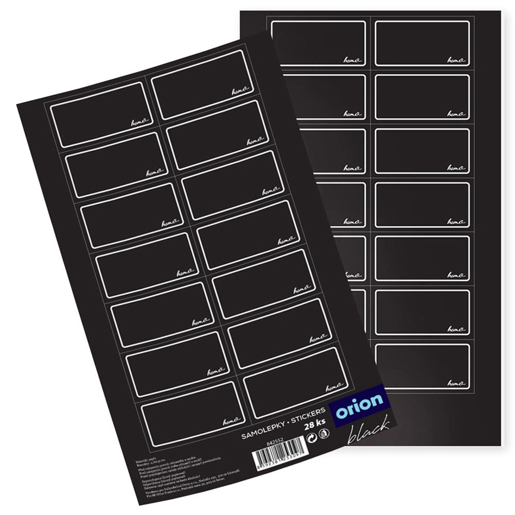 Self-Adhesive Black Jar Labels, 28 Pcs, 4.7 x 2.5 cm