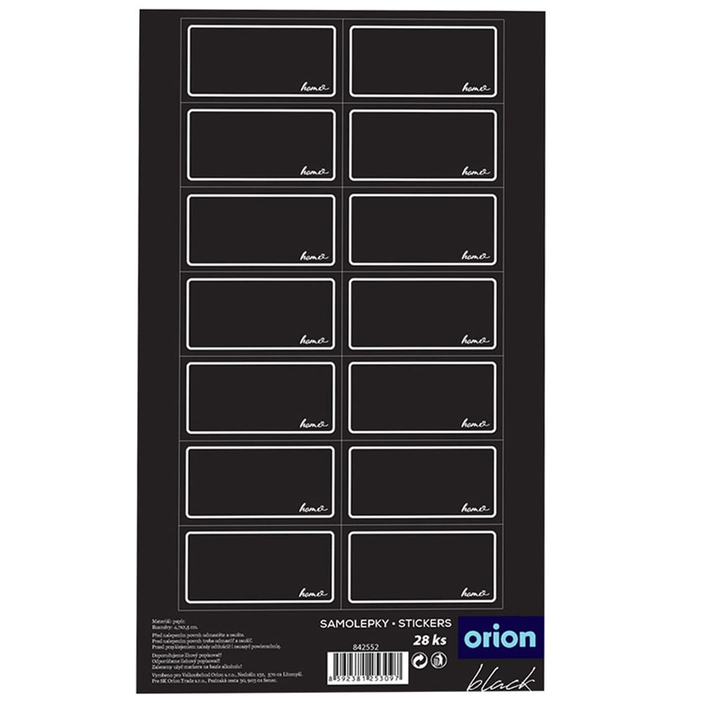 Self-Adhesive Black Jar Labels, 28 Pcs, 4.7 x 2.5 cm
