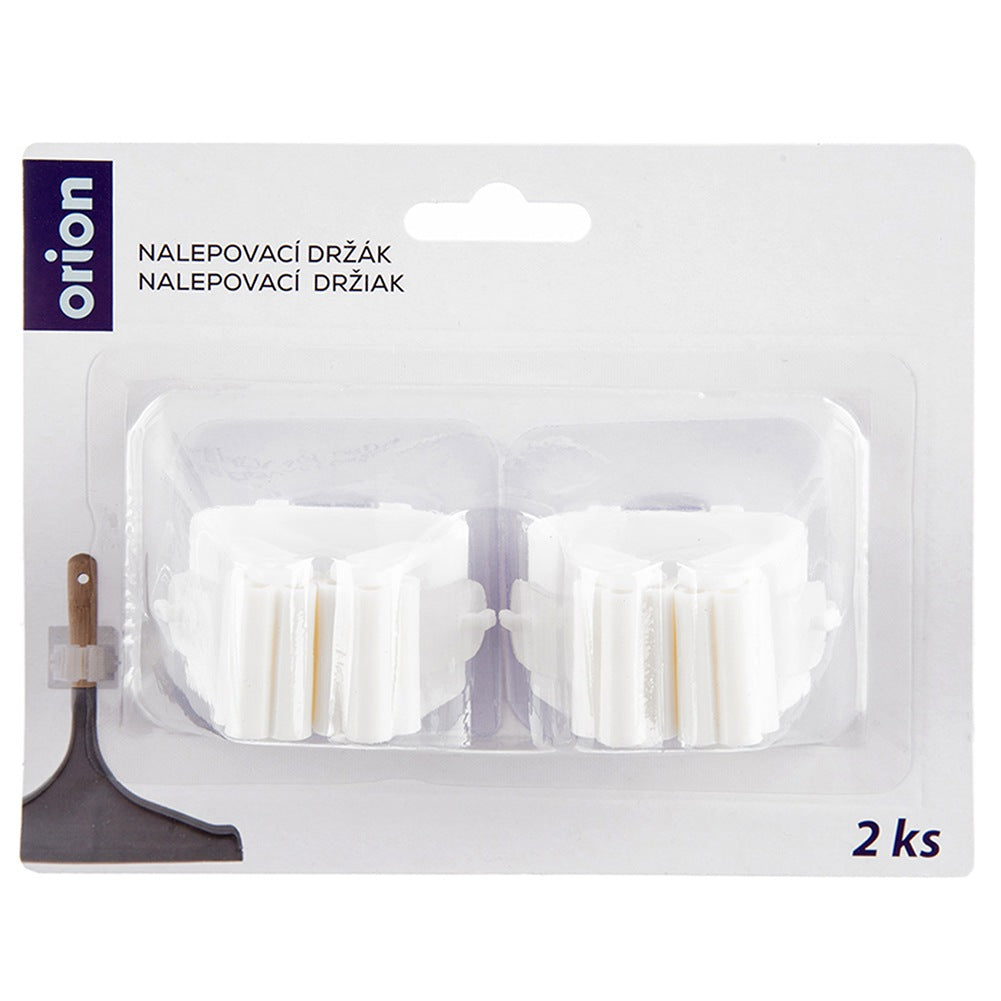 Self-Adhesive Mop and Broom Holder, White, 2-Pack