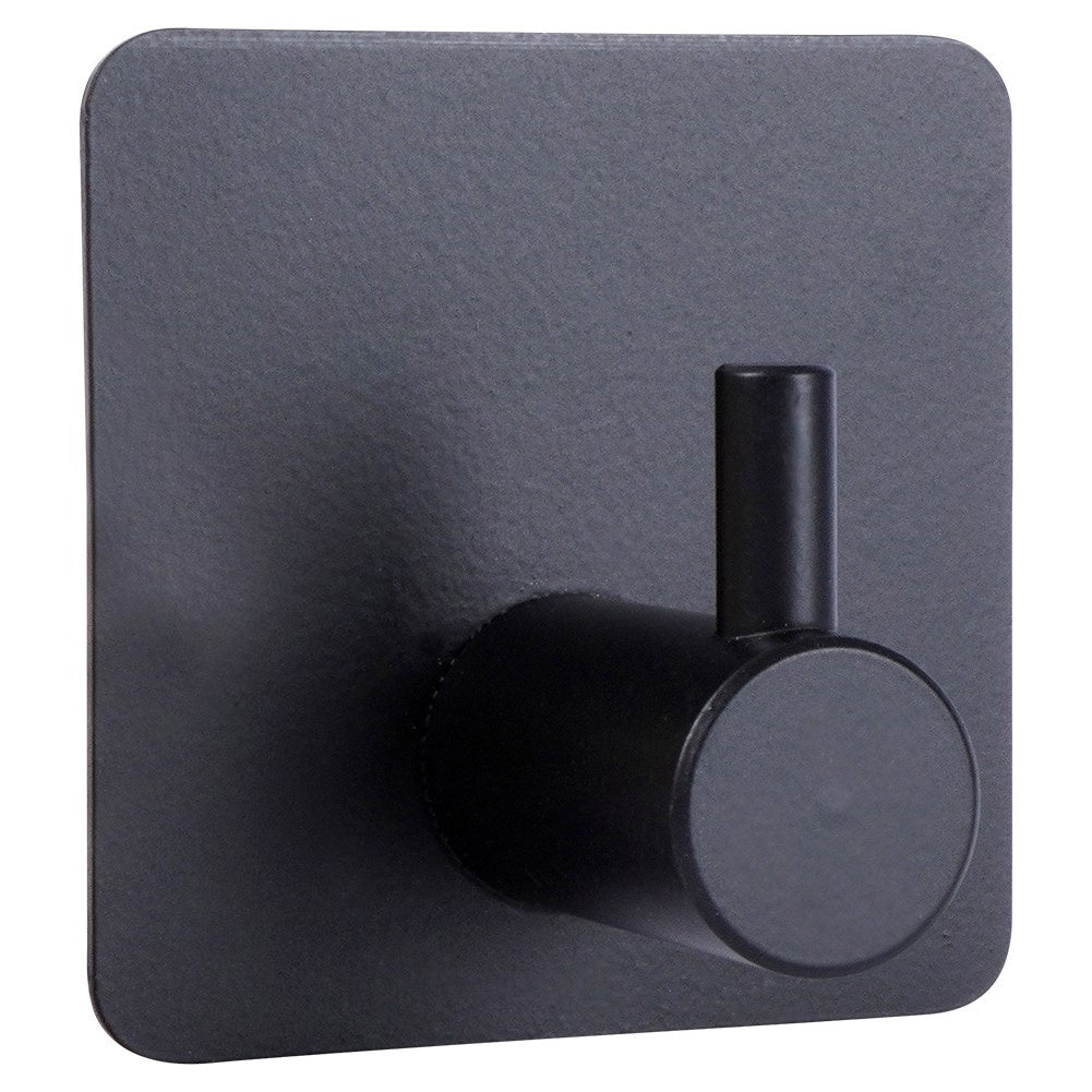 Self-adhesive Hooks in Black Steel for Towels, 4-pack
