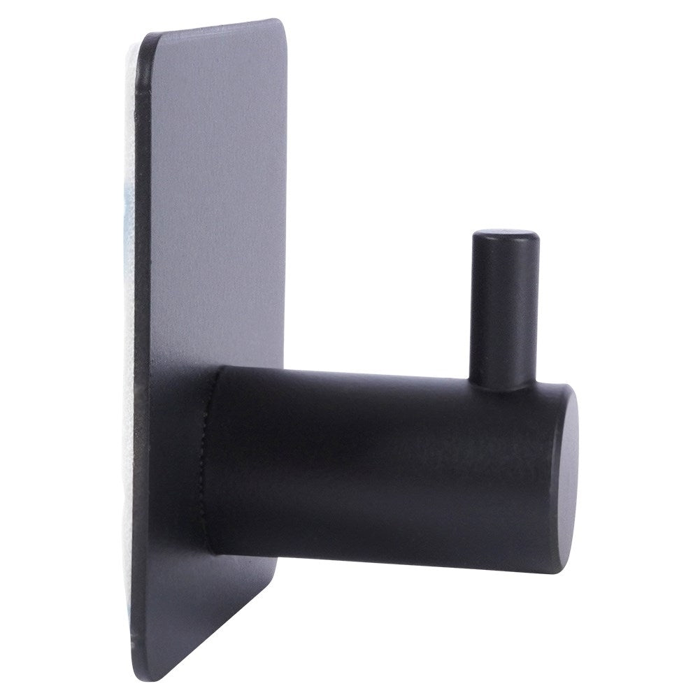 Self-adhesive Hooks in Black Steel for Towels, 4-pack