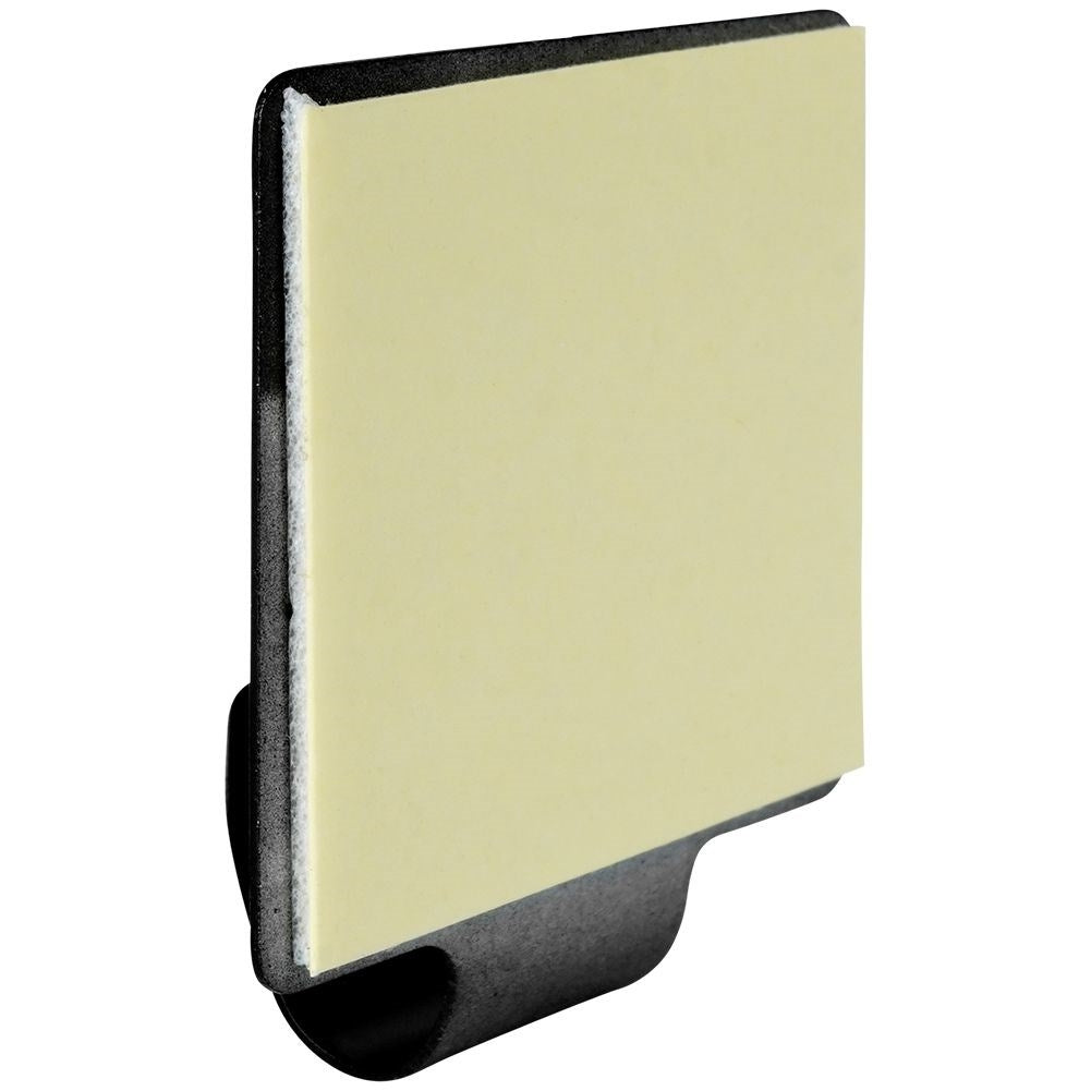 Self-adhesive black hooks in matt stainless steel, 4-pack