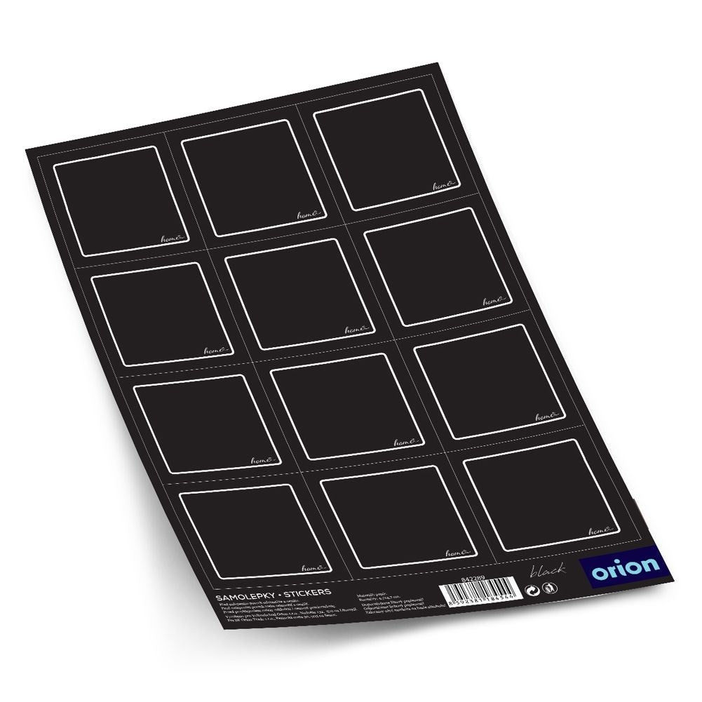 Self-adhesive black labels for preserves and spices